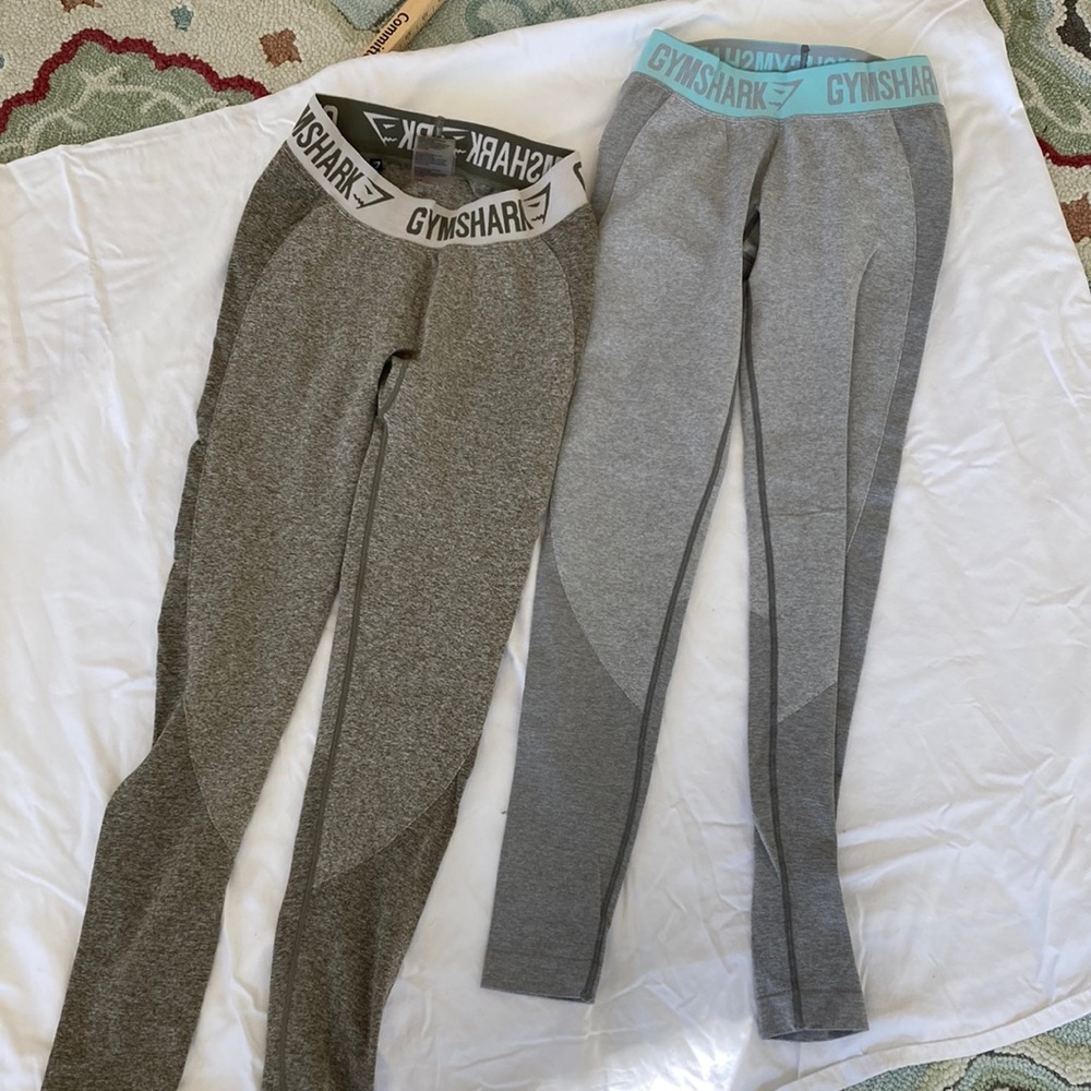 Gymshark Gray and Olive Leggings Bundle. Size Small